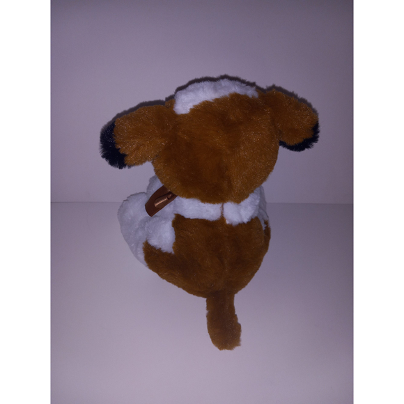 De Luca Plush Stuffed Animal Brown White Black Dog - Picture 5 of 7